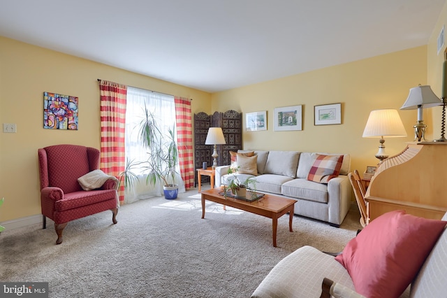 view of carpeted living area