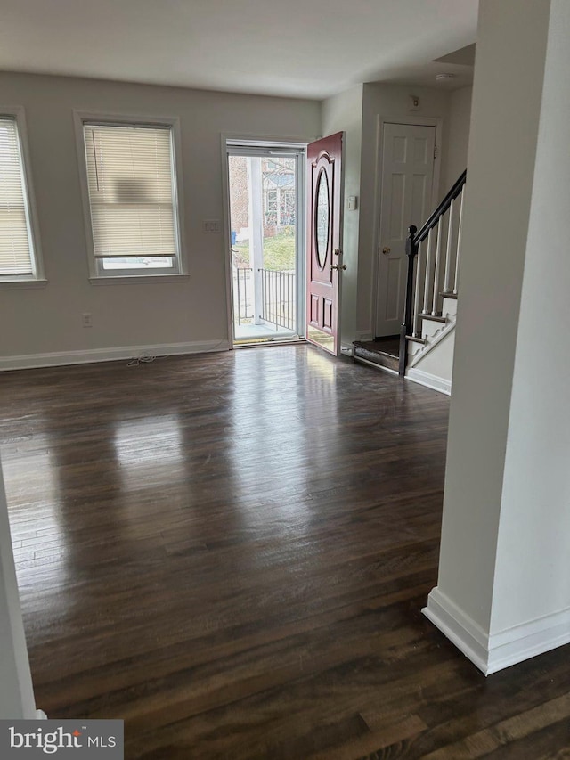 entryway featuring dark wood-type flooring