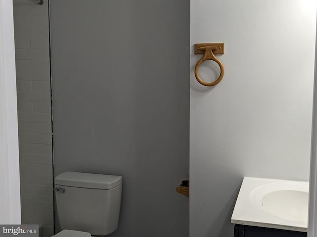 bathroom with toilet and vanity