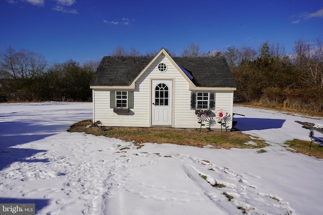 view of snow covered structure