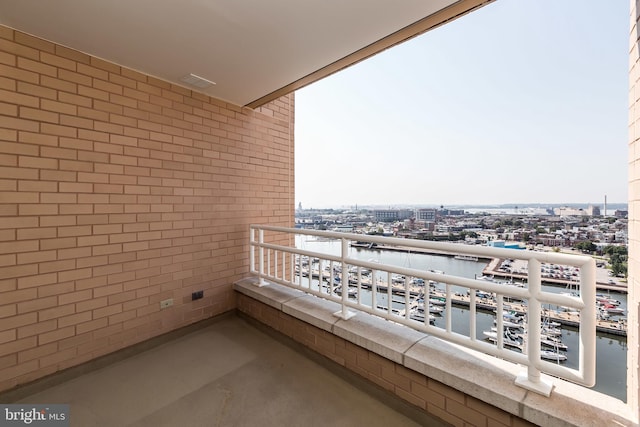 balcony with a water view