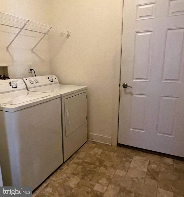 laundry area featuring washer and dryer