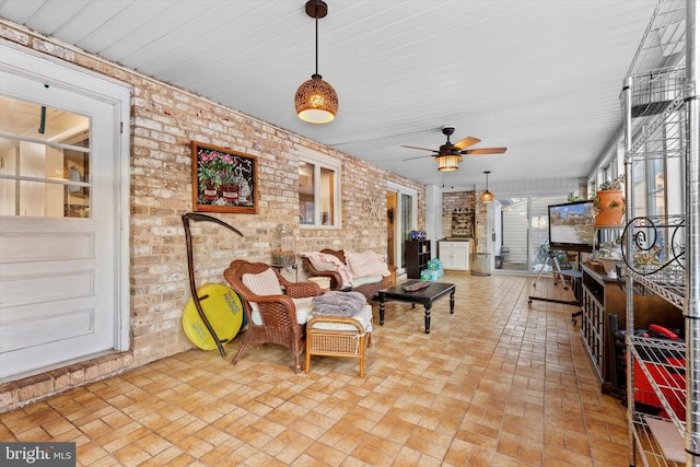 view of patio with ceiling fan