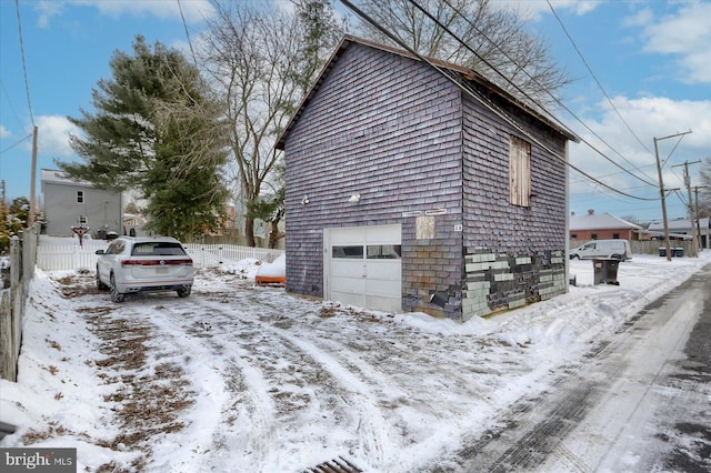 view of snowy exterior