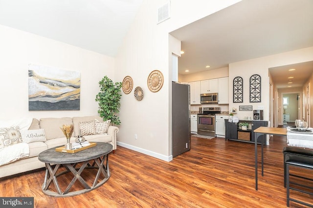 living room featuring wood-type flooring