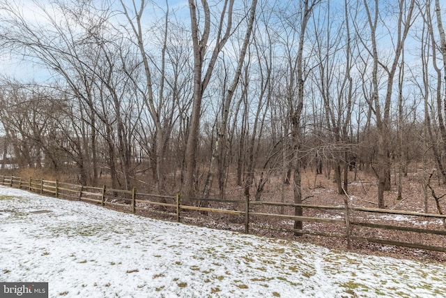 view of yard covered in snow