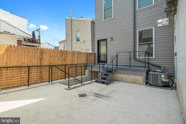 view of patio / terrace featuring central air condition unit