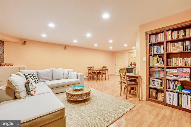 living room featuring light hardwood / wood-style flooring