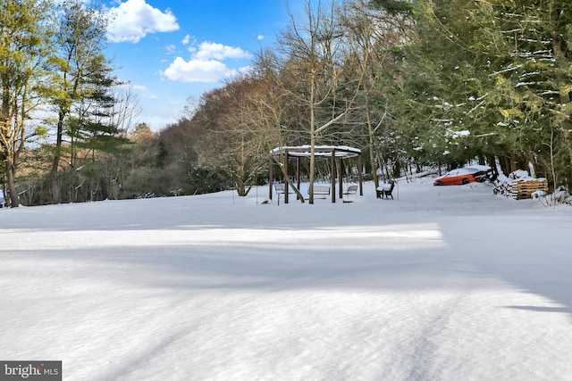 view of snowy yard