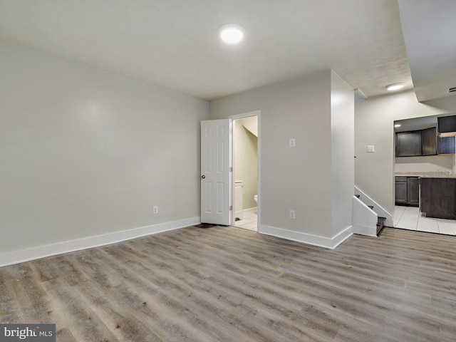 unfurnished room featuring light wood-type flooring