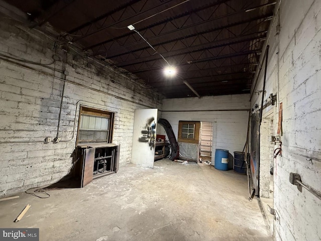 interior space with concrete floors