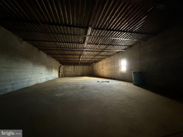 interior space featuring concrete floors