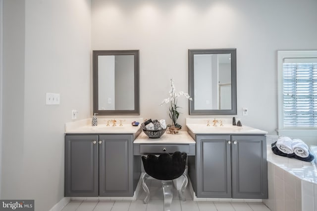 bathroom featuring vanity and tile patterned floors