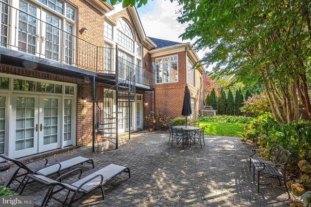 view of patio / terrace featuring french doors