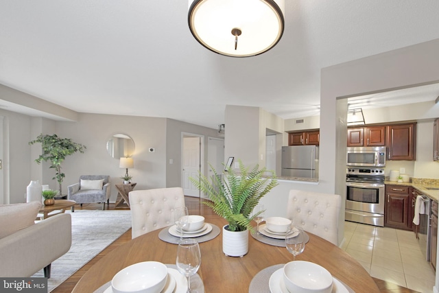 view of tiled dining room