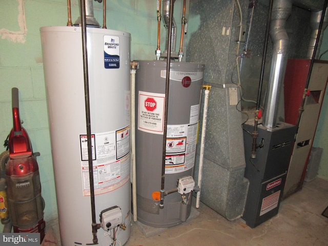 utilities featuring gas water heater