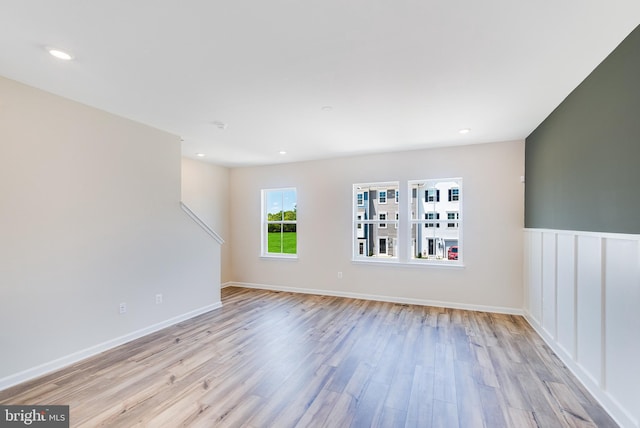 empty room with light wood-type flooring