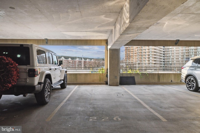 view of garage