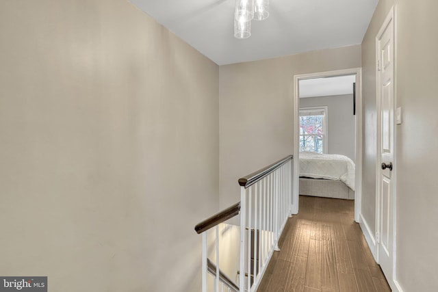 hall featuring dark hardwood / wood-style floors