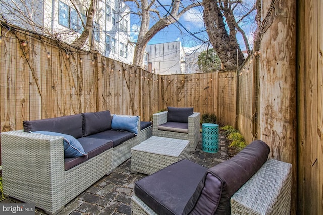 view of patio featuring outdoor lounge area