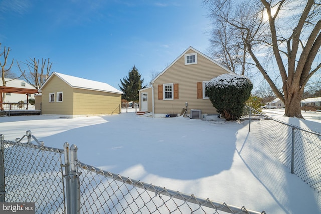 view of snowy exterior