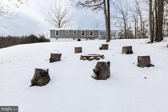 view of snowy yard