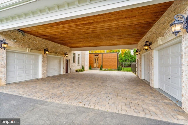 view of garage