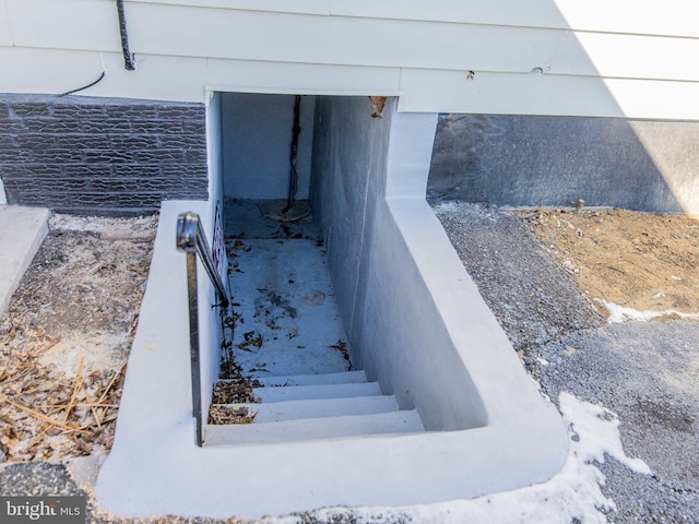 view of entry to storm shelter