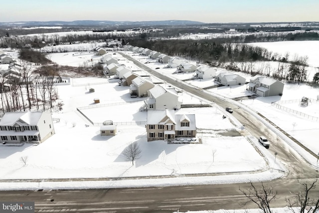 view of snowy aerial view