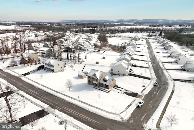 view of snowy aerial view