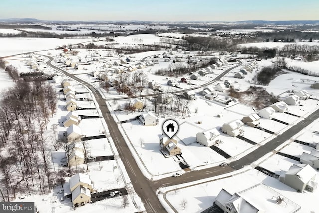 view of snowy aerial view