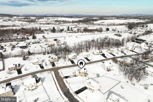 view of snowy aerial view