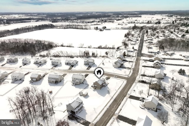 view of snowy aerial view