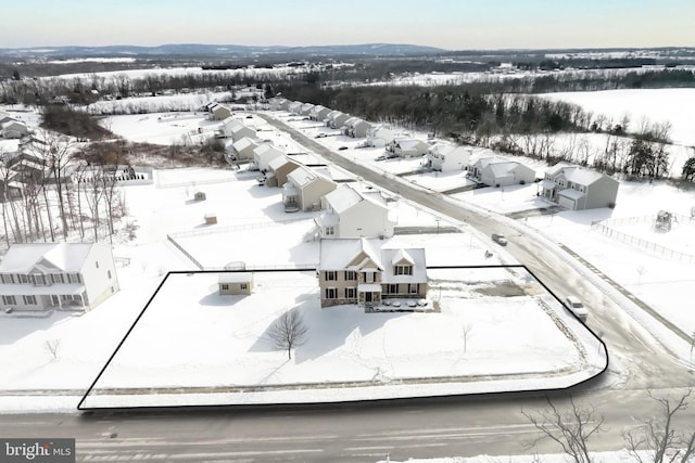 view of snowy aerial view