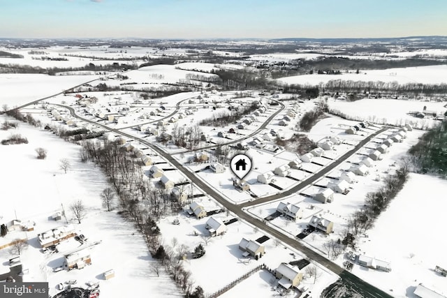 view of snowy aerial view