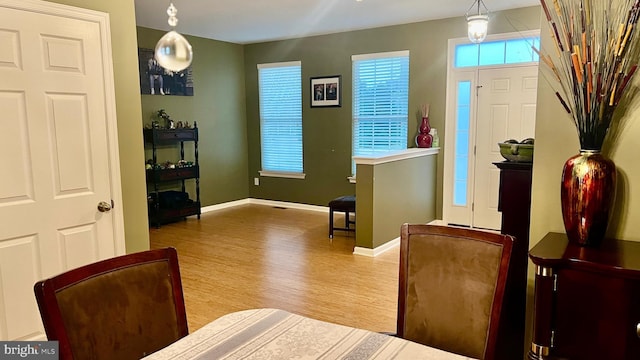 foyer entrance featuring light hardwood / wood-style floors