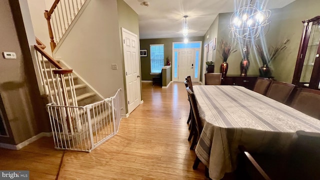 interior space with light hardwood / wood-style flooring