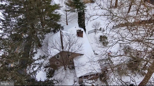 view of snowy aerial view