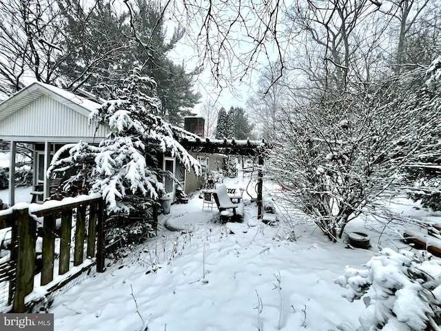 view of snowy yard