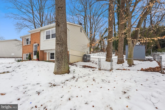 view of snowy exterior