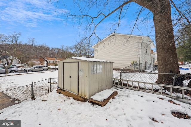 view of snow covered structure