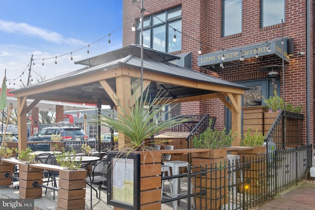 view of patio with a gazebo