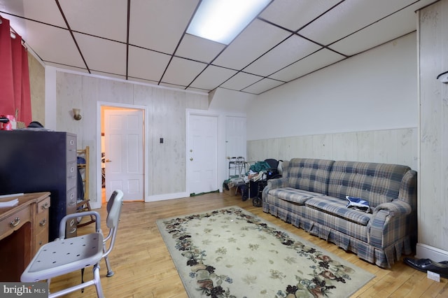 living room with light hardwood / wood-style floors