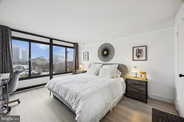 bedroom featuring light hardwood / wood-style floors