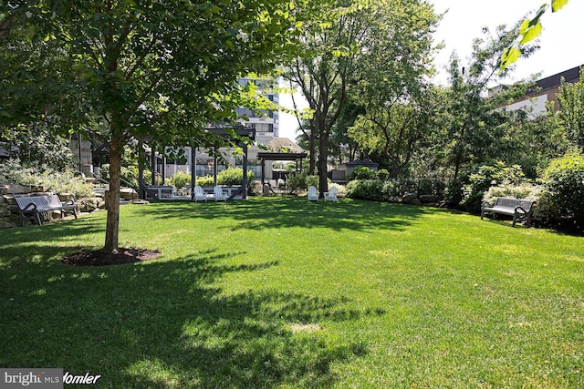 view of yard featuring a gazebo