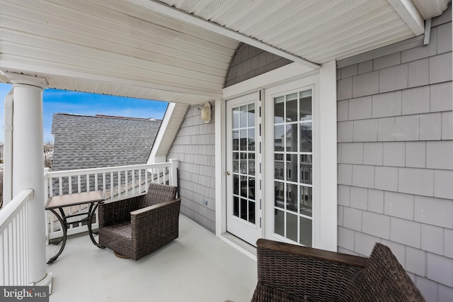 balcony with french doors