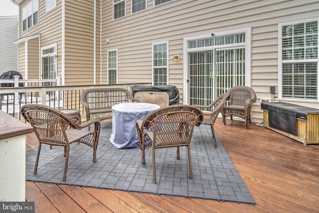 deck featuring an outdoor hangout area