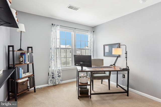 view of carpeted office