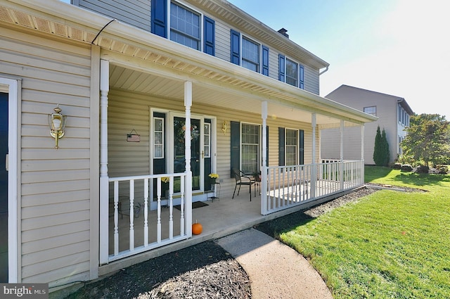 exterior space featuring covered porch