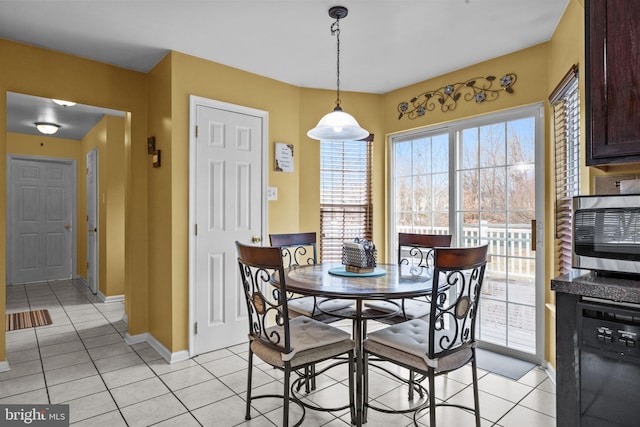 view of tiled dining area